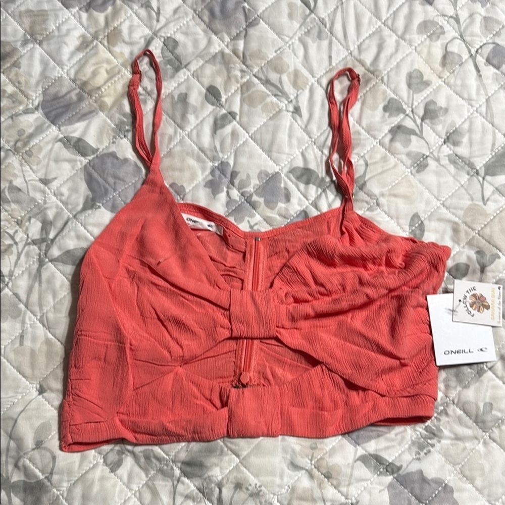 NWT O'Neill Coral Bow Crop Top M